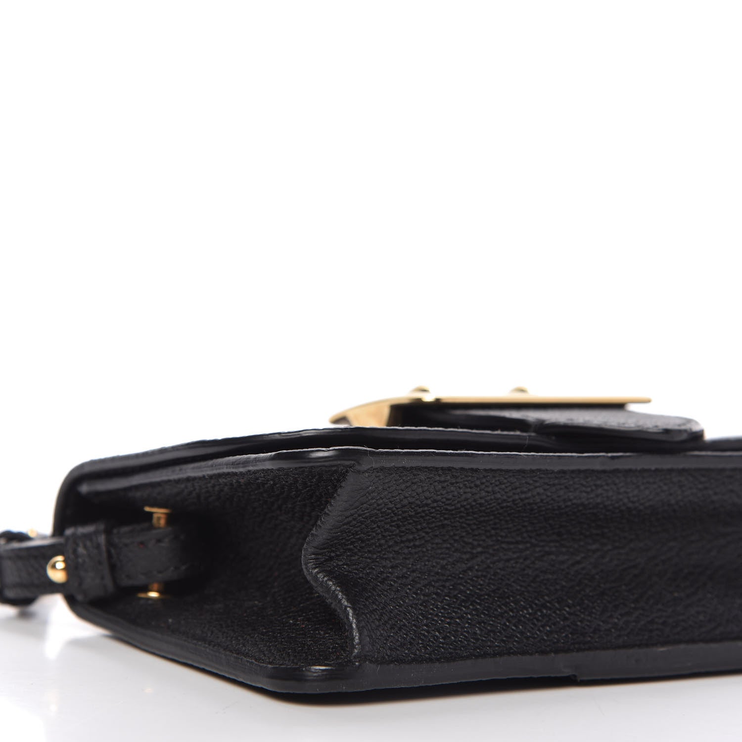 Burberry Grainy Calfskin House Check Small Buckle Bag Black 6 of 9