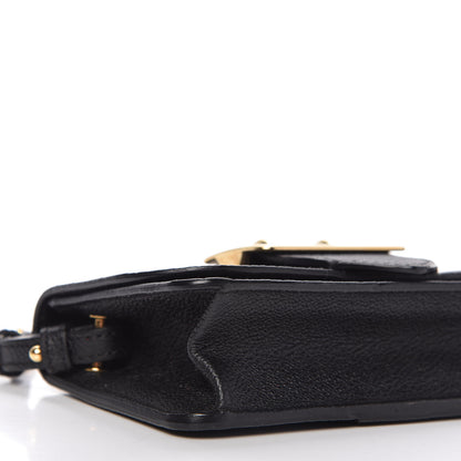 Burberry Grainy Calfskin House Check Small Buckle Bag Black 6 of 9