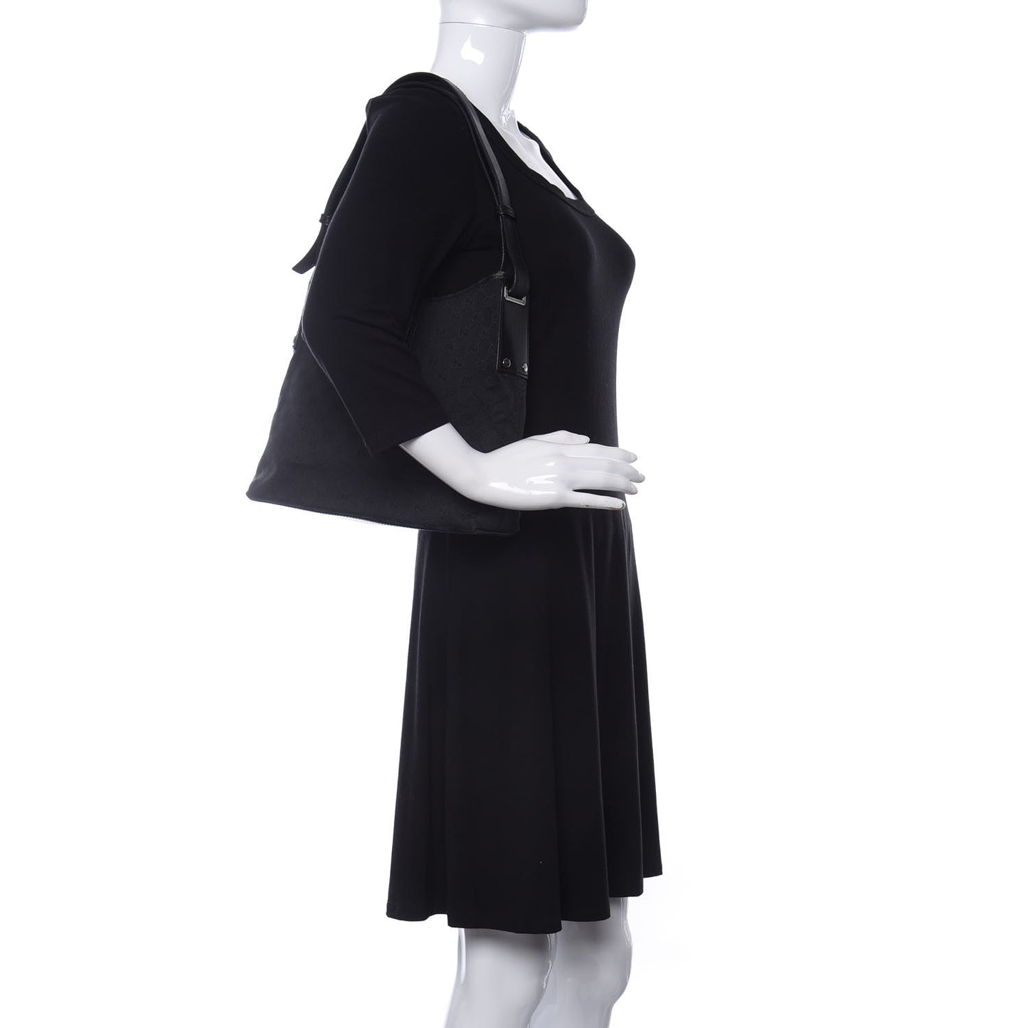 Monogram Piston Shoulder Bag Black