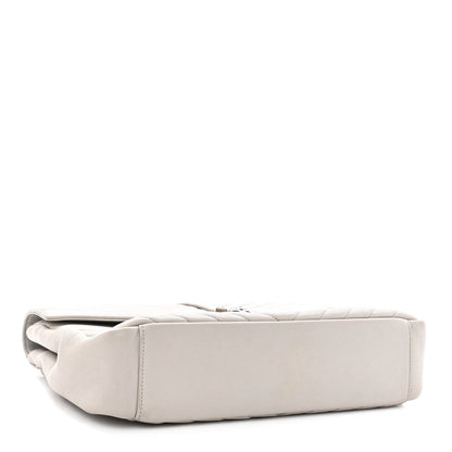 Saint Laurent Sheepskin Matelasse Large Monogram College Satchel Light Grey 4 of 12