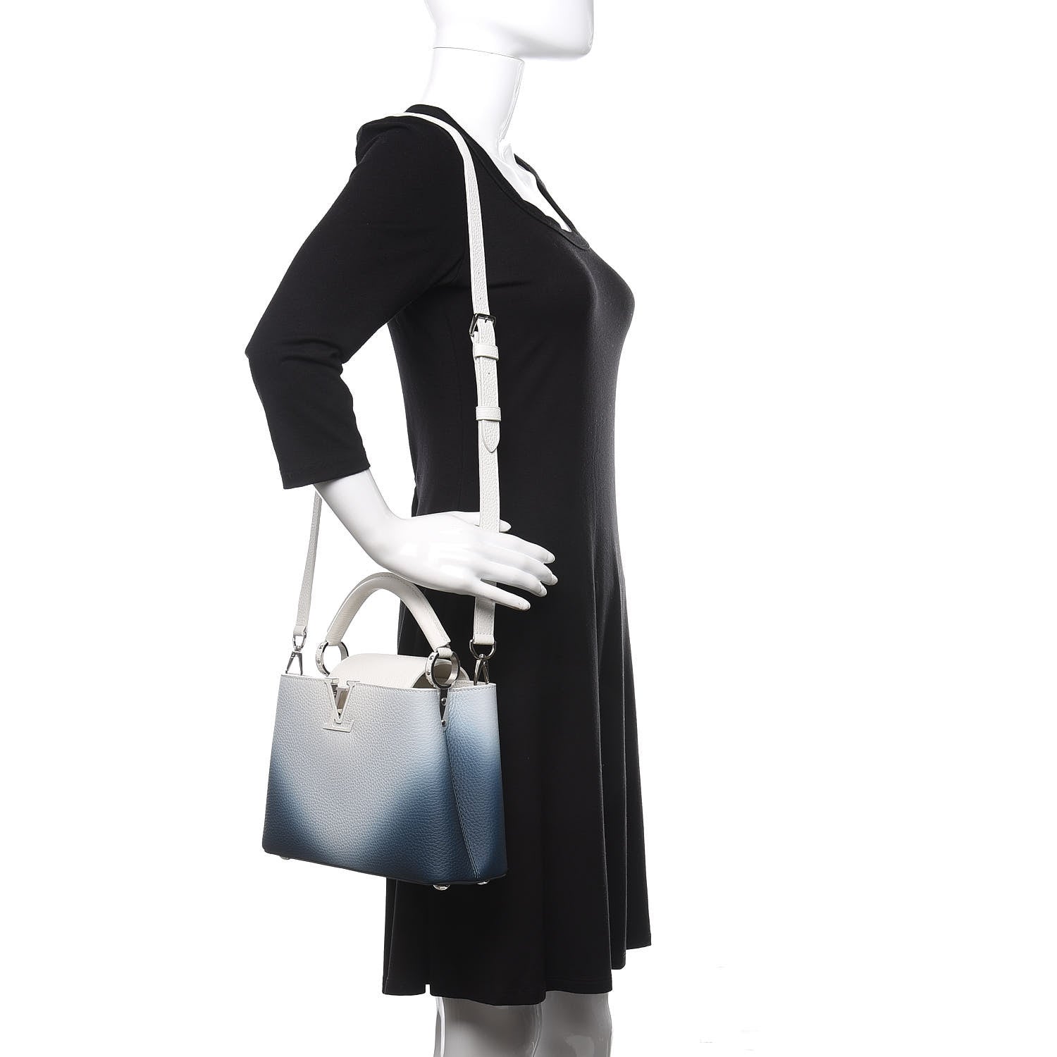 Louis Vuitton Taurillon Gradient Capucines BB Denim Blue 2 of 11