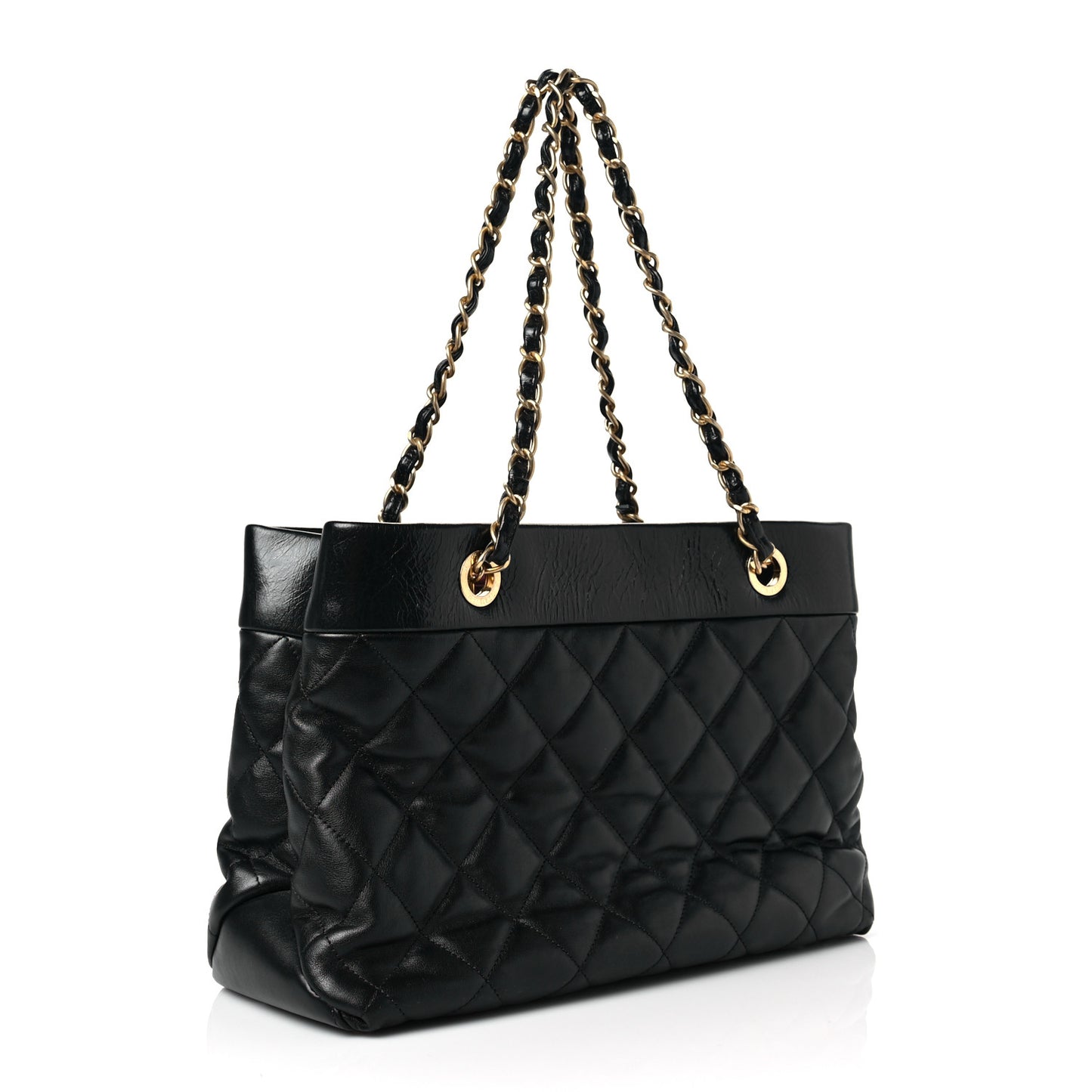 Calfskin Quilted Medium Soft Elegance Tote Black