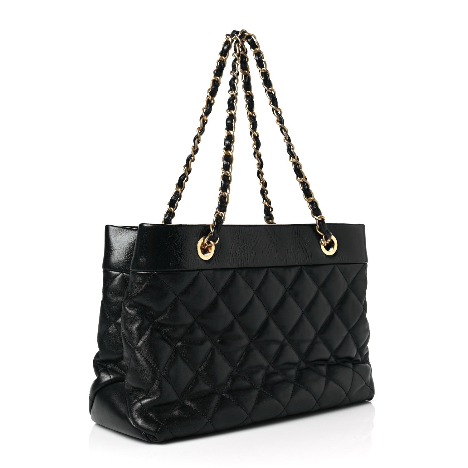 Chanel Calfskin Quilted Medium Soft Elegance Tote Black 2 of 7