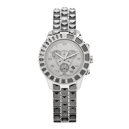 Christian Dior Stainless Steel Diamond Sapphire 38mm Christal Chronograph Quartz Watch Grey 1 of 5