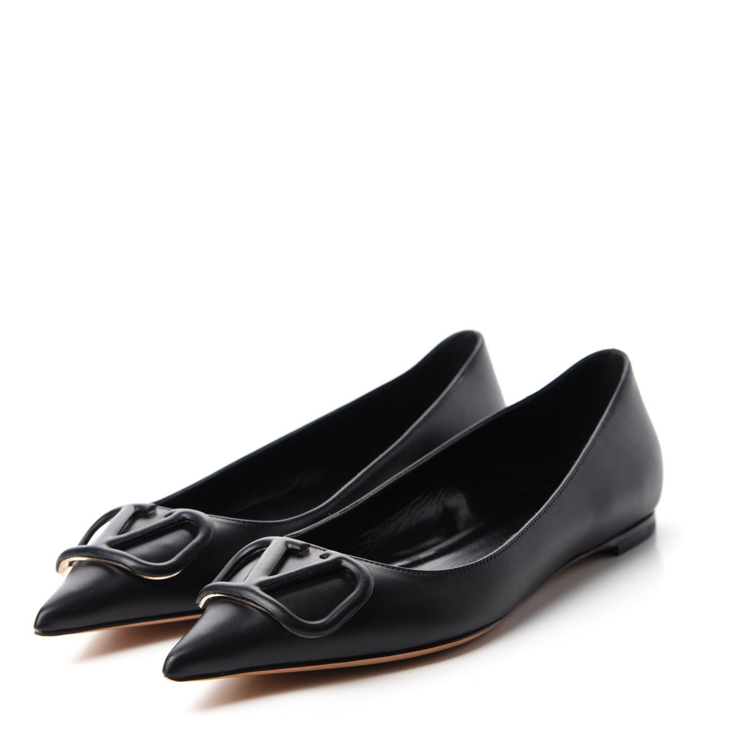 Nappa Vlogo Flats 37.5 Black