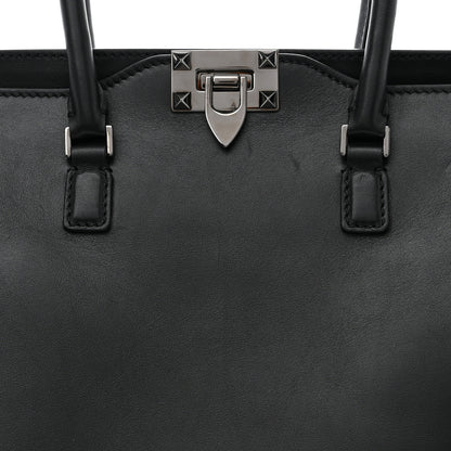 Valentino Garavani Vitello Rockstud Double Handle Tote Black 8 of 11