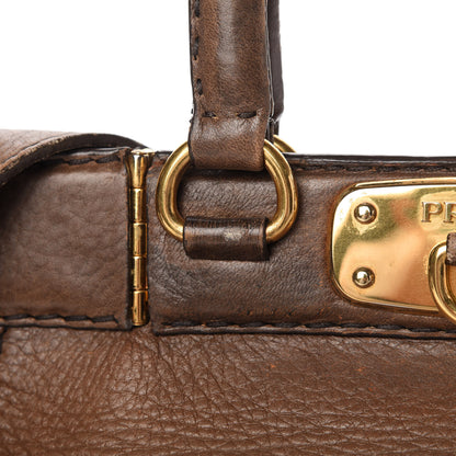 Prada Cervo Antik Top Handle Tote Brown 13 of 21