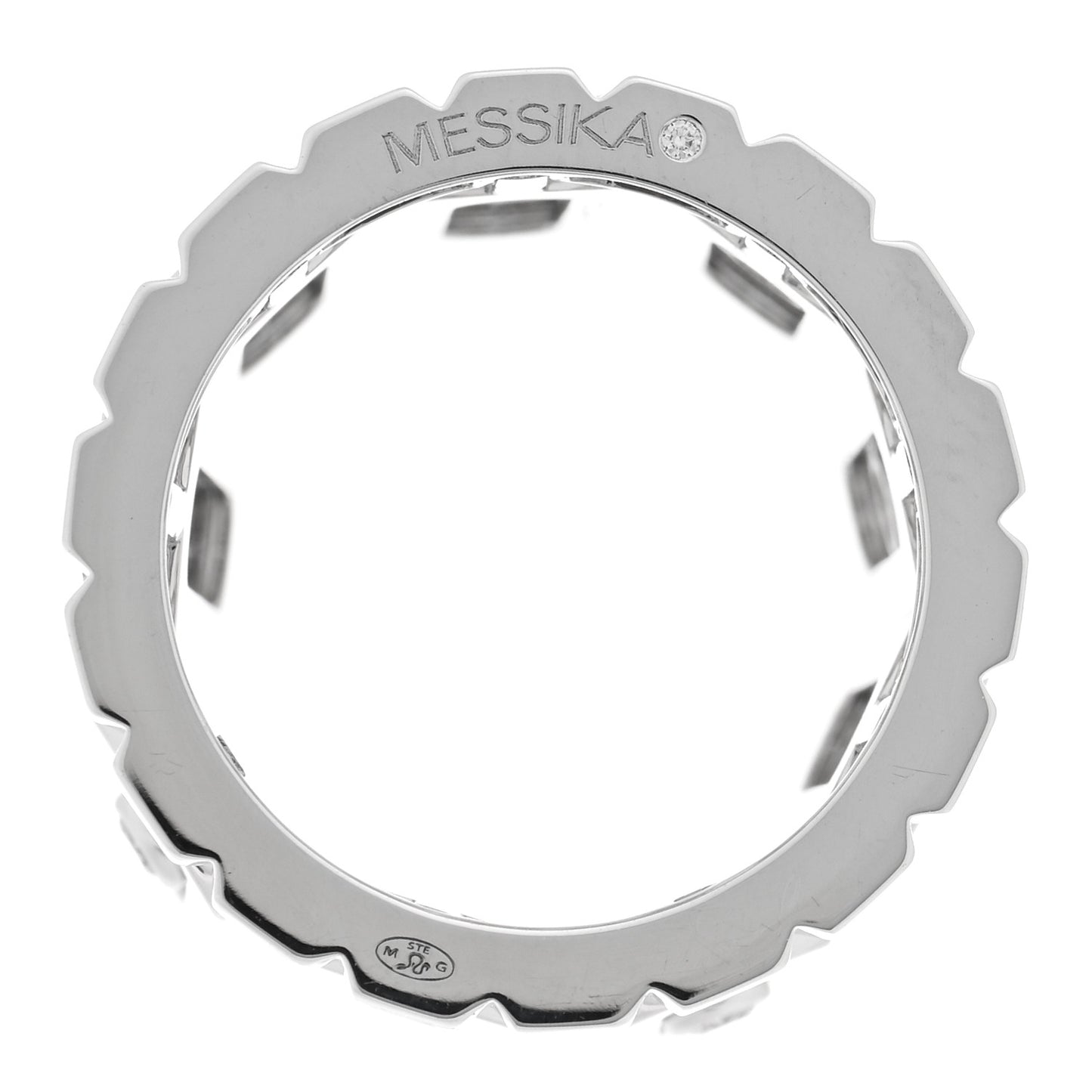 18K White Gold Diamond Iconica Semi Pave Ring 49 5
