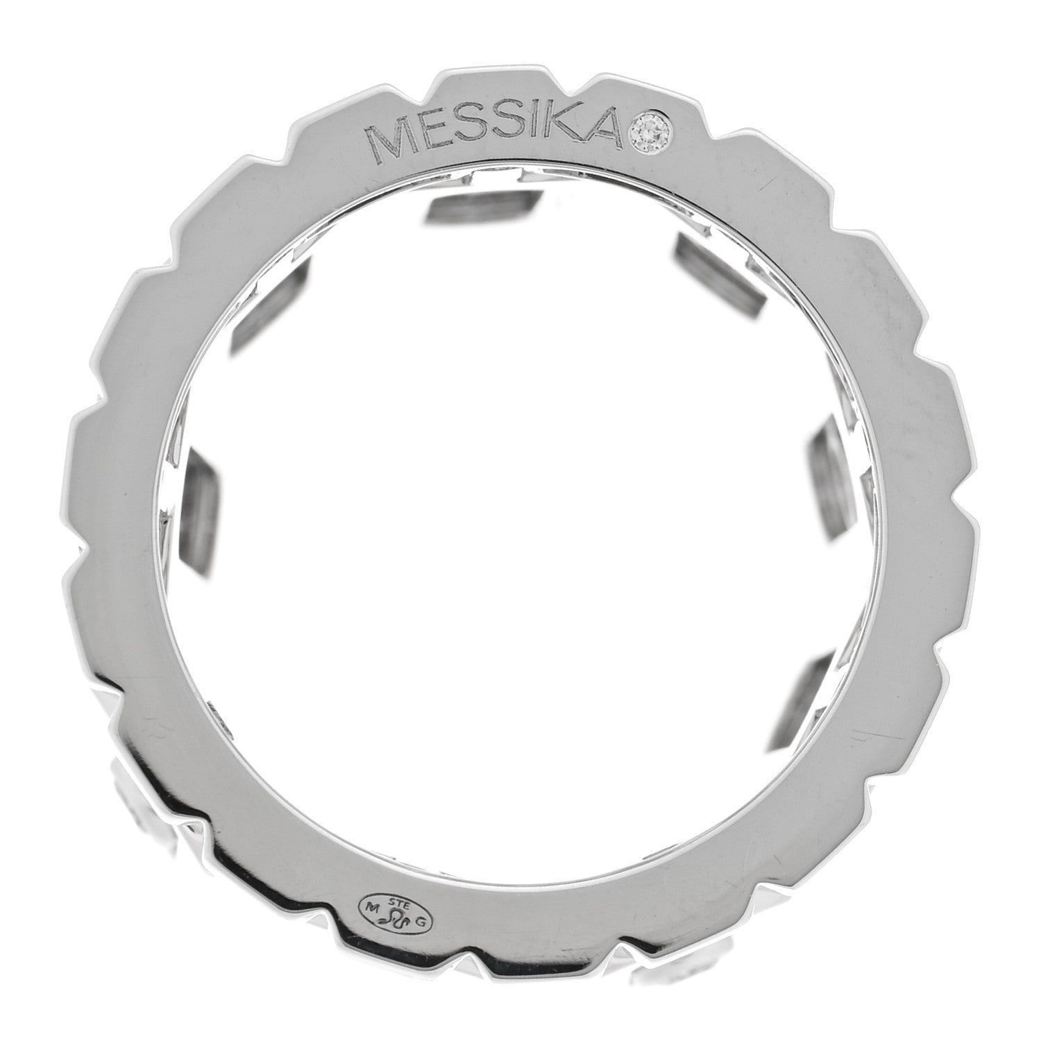 Messika 18K White Gold Diamond Iconica Semi Pave Ring 49 5 4 of 4