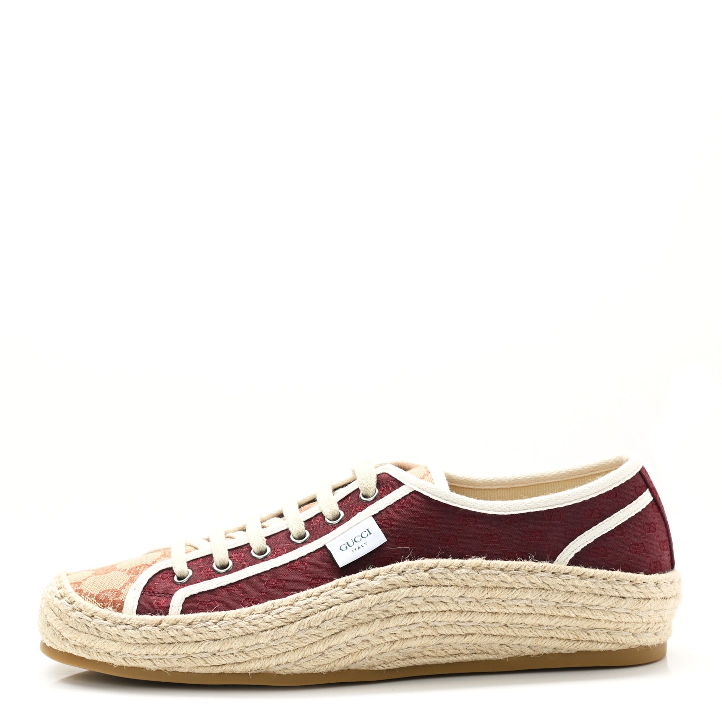 Jacquard Mini GG Monogram Mens Espadrille Sneakers 9.5 Burgundy Brick Red