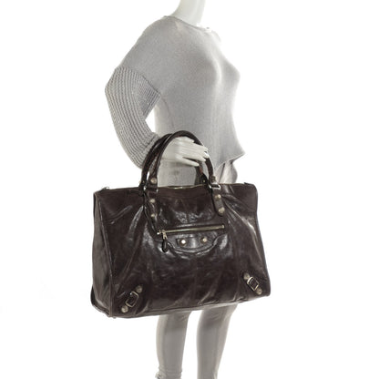 Balenciaga Agneau Giant 21 Silver Hardware Weekender Cafe 2 of 9
