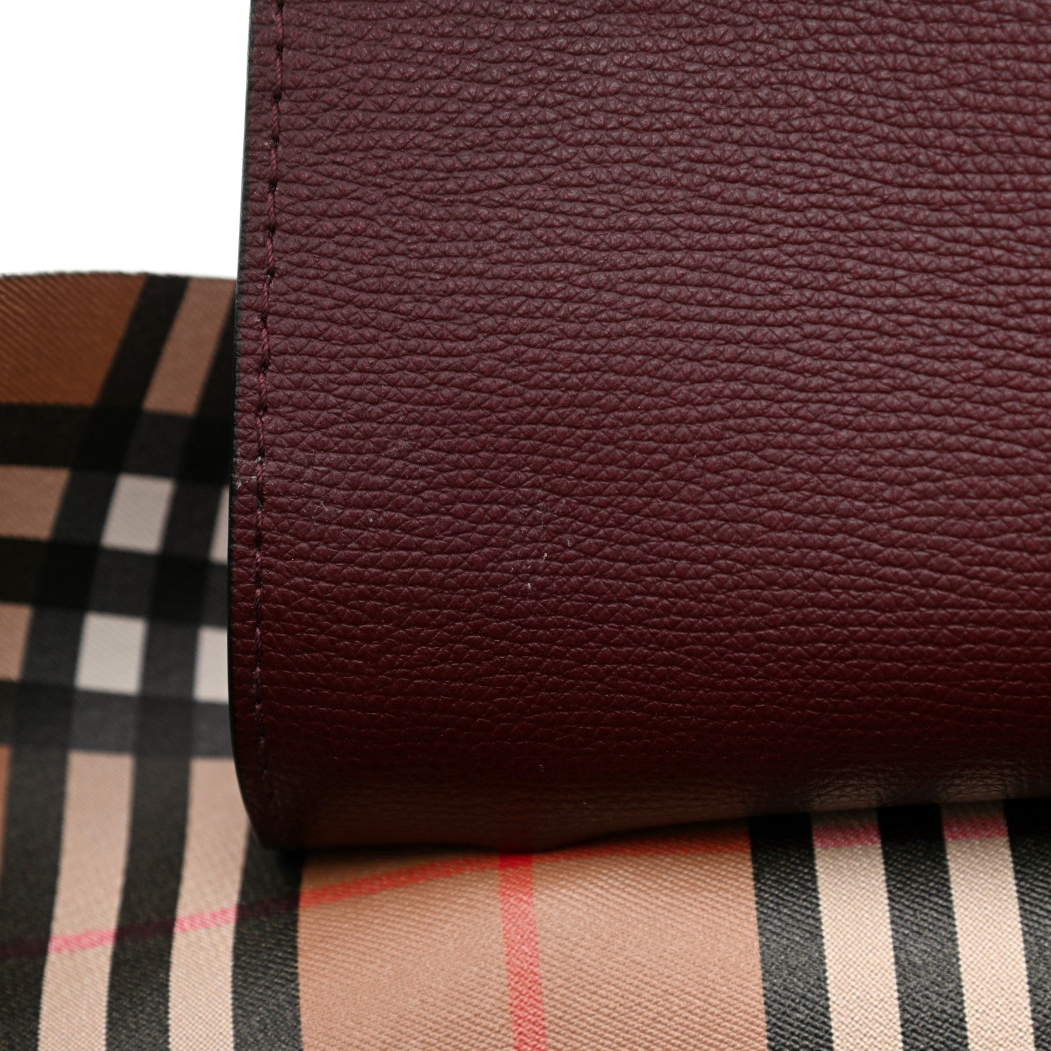Burberry Calfskin Crest Embossed Large Tote Burgundy 8 of 8