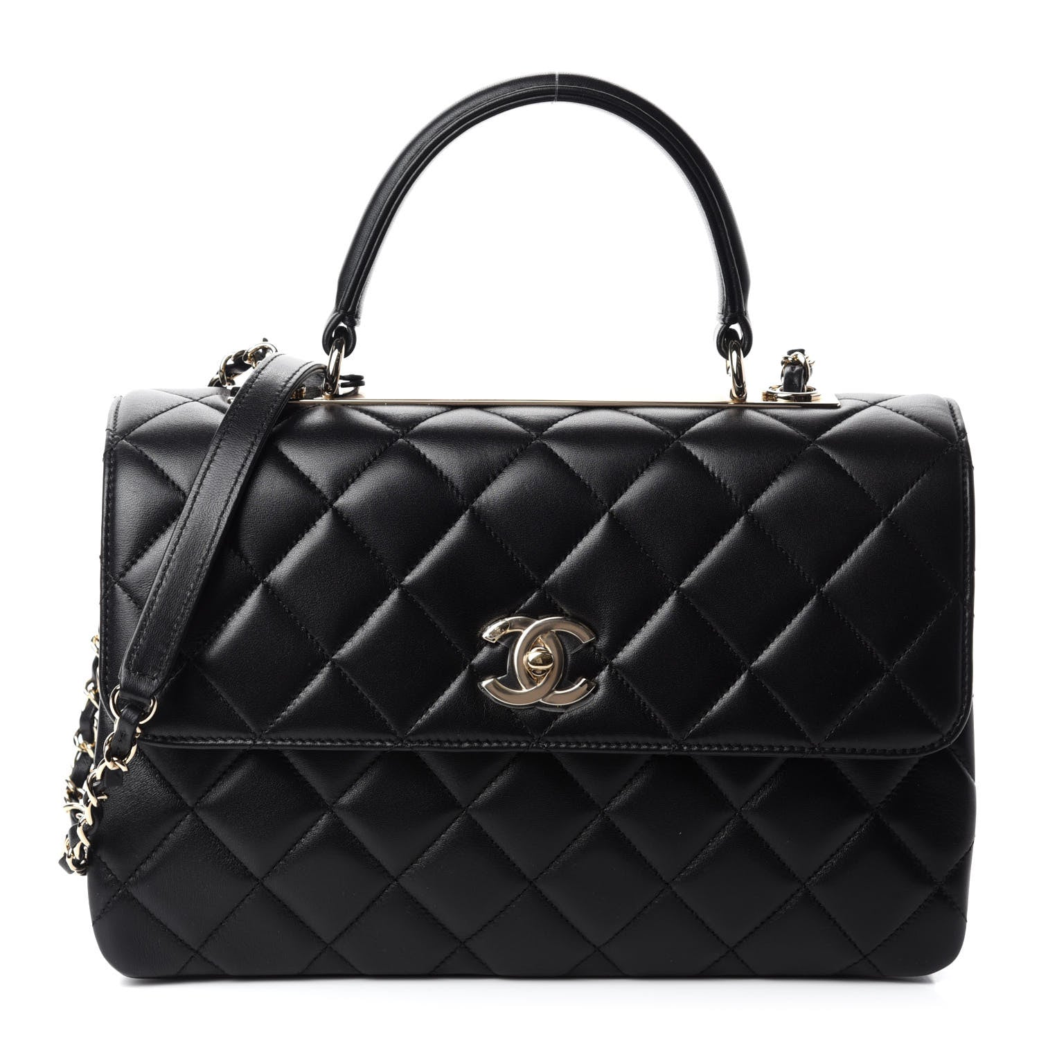 Chanel Lambskin Quilted Medium Trendy CC Flap Dual Handle Bag Black 1 of 11