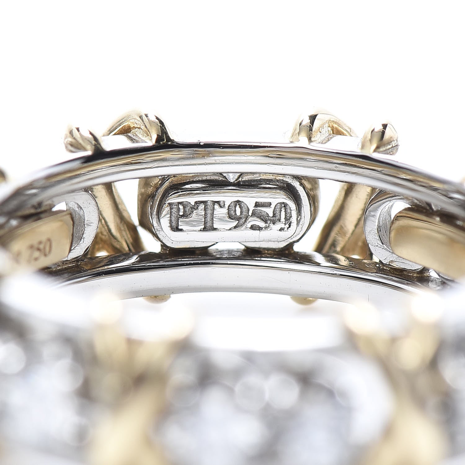 Tiffany 18K Yellow Gold Platinum Diamond Schlumberger Sixteen Stone Ring 52 6 6 of 7