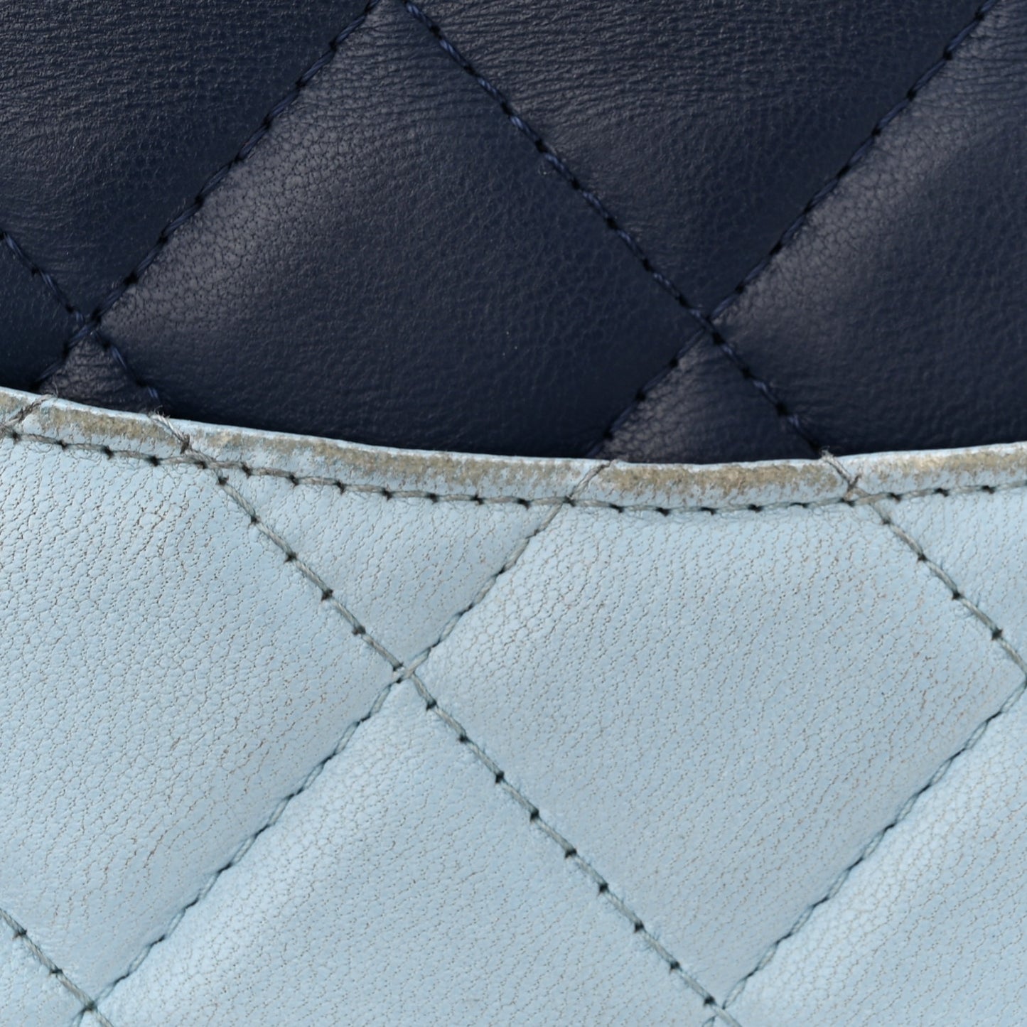 Lambskin Quilted Tri-Color Wallet On Chain WOC Red Blue