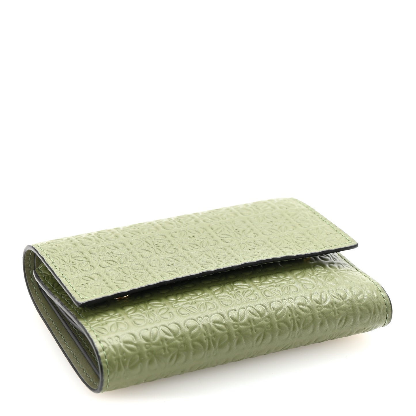 Calfskin Embossed Small Wallet Avocado