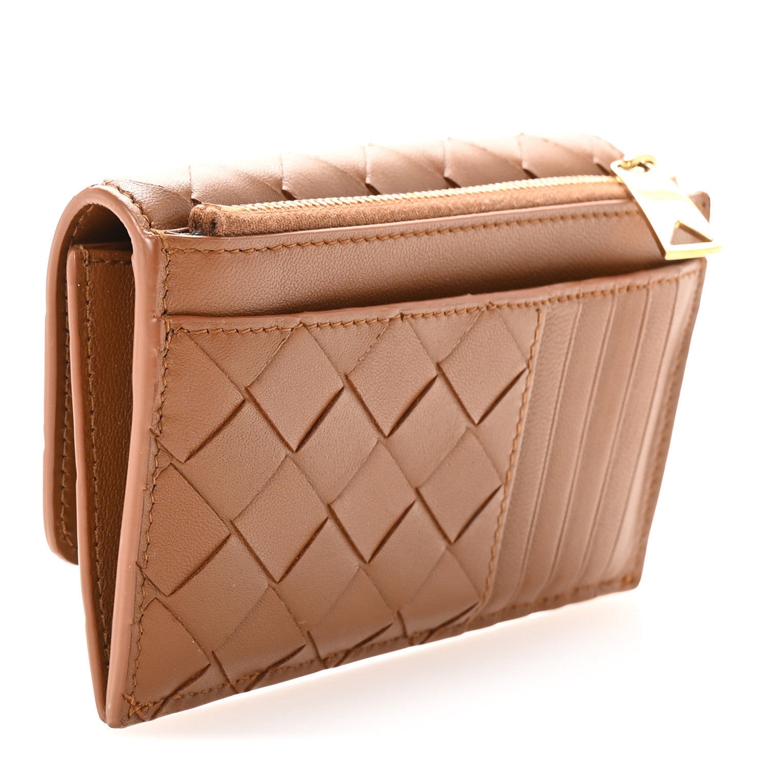Bottega Veneta Nappa Intrecciato Andiamo Flap Card Case Cognac 3 of 6