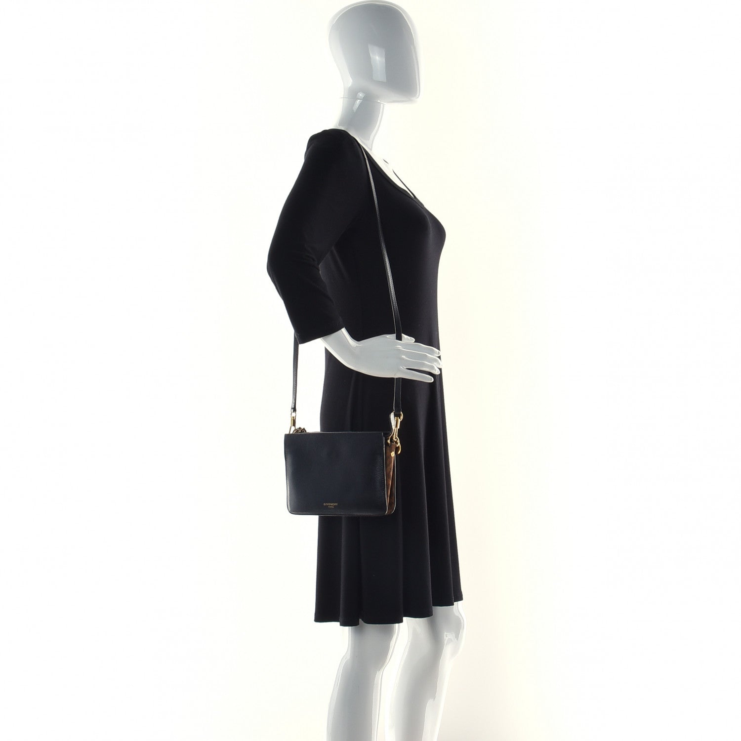 Givenchy Goatskin Suede Cross 3 Crossbody Bag Black Leopard 2 of 14