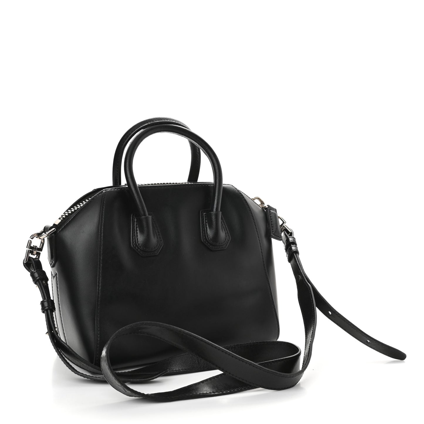 Shiny Lord Calfskin Mini Antigona Black