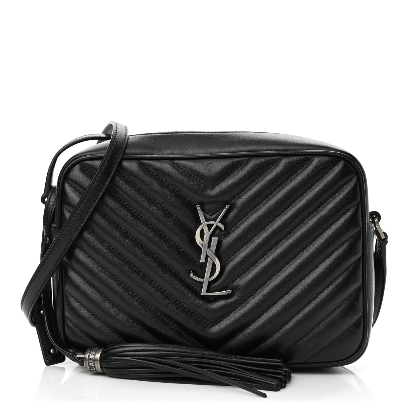 Calfskin Matelasse Monogram Lou Camera Bag Black