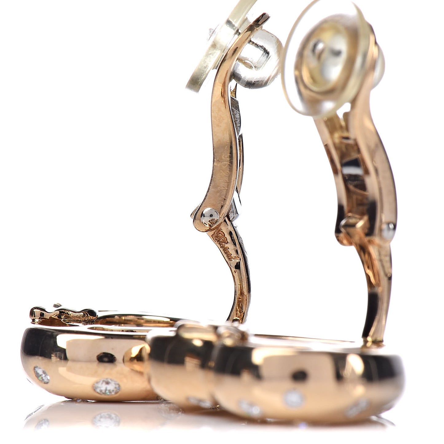 18K Yellow Gold Diamond 3 Happy Diamonds Icon Heart Clip-On Earrings