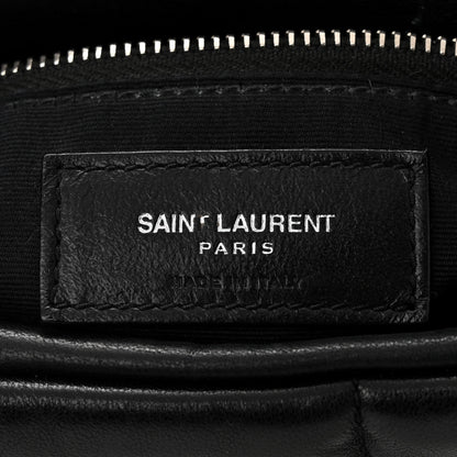 Saint Laurent Lambskin Quilted Medium Loulou Puffer Monogram Chain Satchel Black 6 of 10