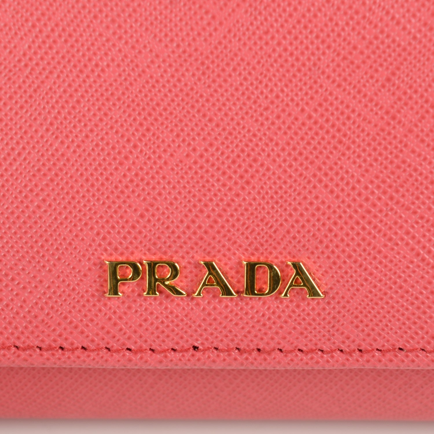 Prada Saffiano Bi-Color Phenix Flap Over Wallet Fragola Talco 7 of 10