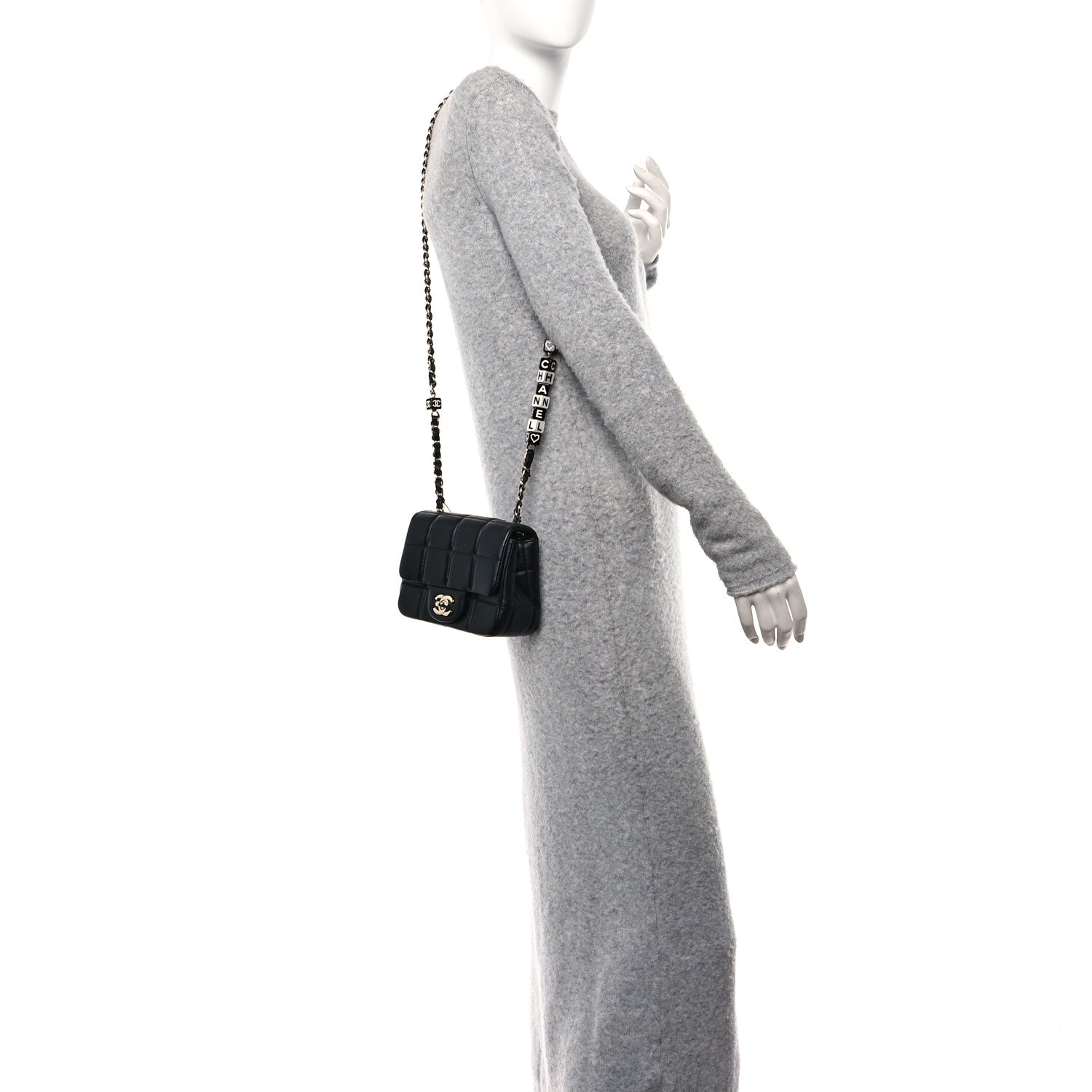 Chanel Lambskin Resin Crystal Square Quilted Mini Monacoco Flap Black 2 of 12