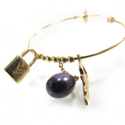 Louis Vuitton 18k Yellow Gold Pearl Monogram Hoop Earrings 4 of 4