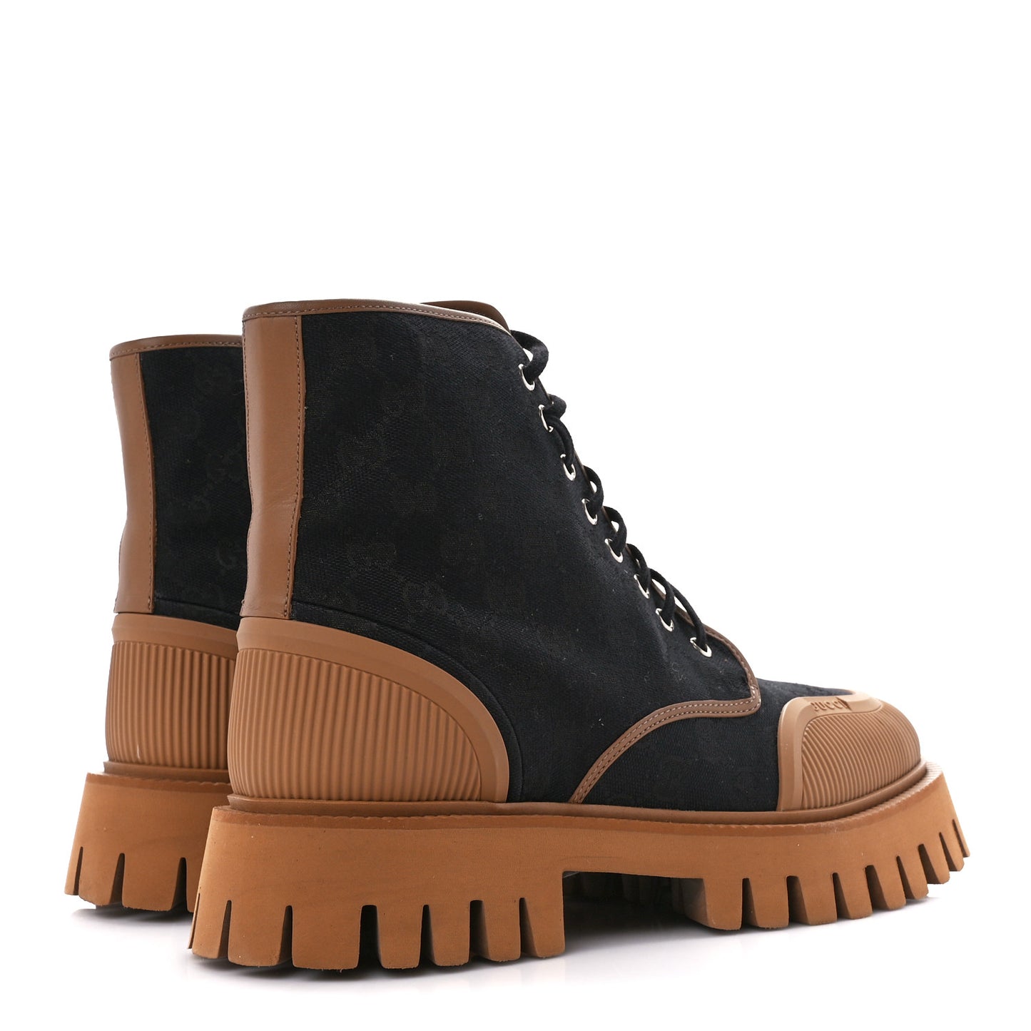 Monogram Miro Soft Calfskin Mens Lace Up Combat Boots 9 Black Koi Beige