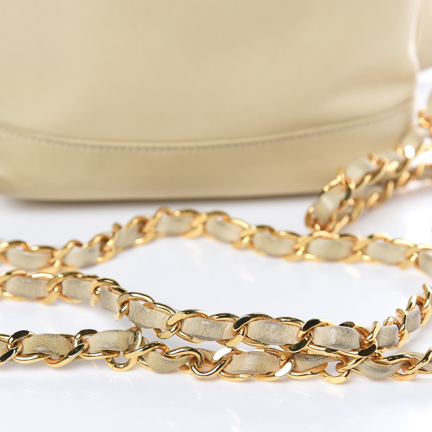 Chanel Lambskin Mini CC Drawstring Bag Beige Clair 14 of 15