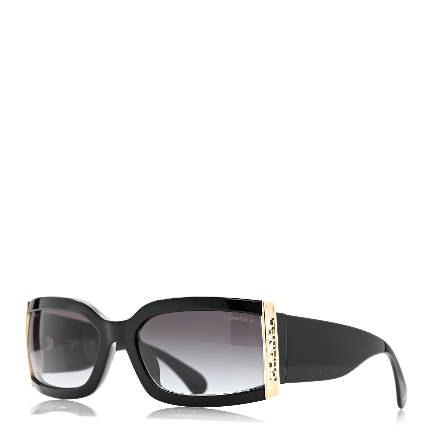 Chanel Acetate Rectangle Sunglasses 71546 Black 1 of 8