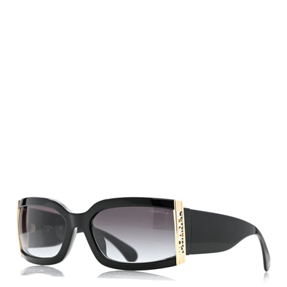 Chanel Acetate Rectangle Sunglasses 71546 Black 1 of 8