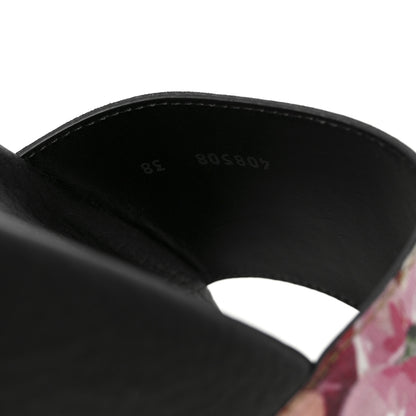 Gucci GG Supreme Monogram Blooms Slide Sandals 38 Beige Multicolor 7 of 8