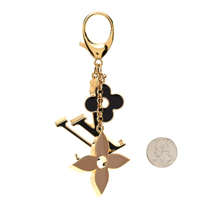 Louis Vuitton Metal Enamel Fleur De Monogram Bag Charm Dore 2 of 3
