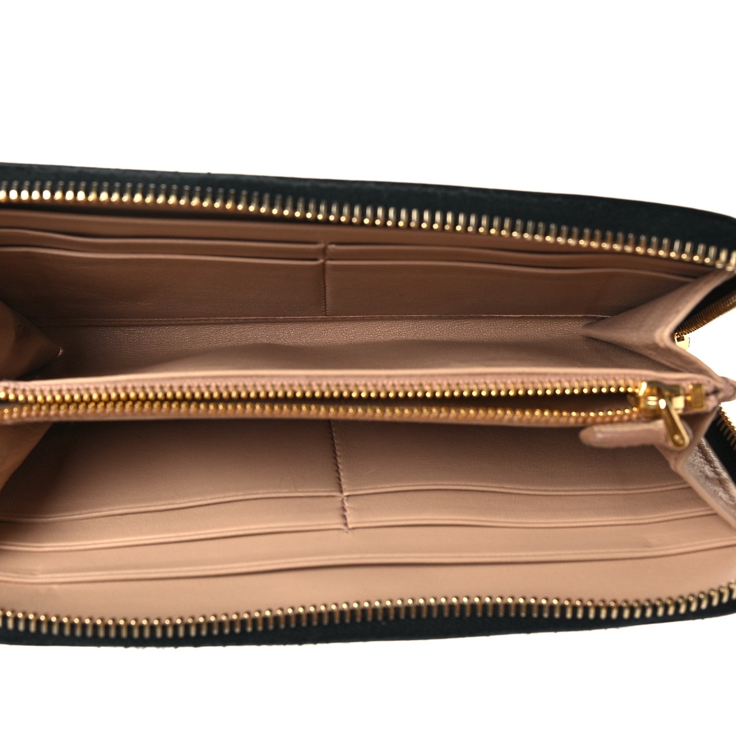 Prada Vitello Daino Zip Around Wallet Nero Black 5 of 6