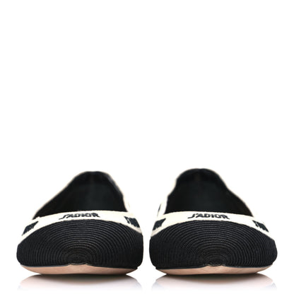 Christian Dior Fabric Ribbon Embroidered J'Adior Ballet Flats 37 Black 2 of 10