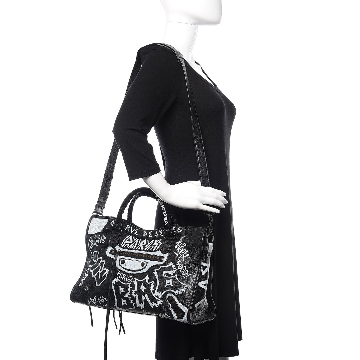 Agneau Arena Graffiti All Over Classic Hardware City Black White