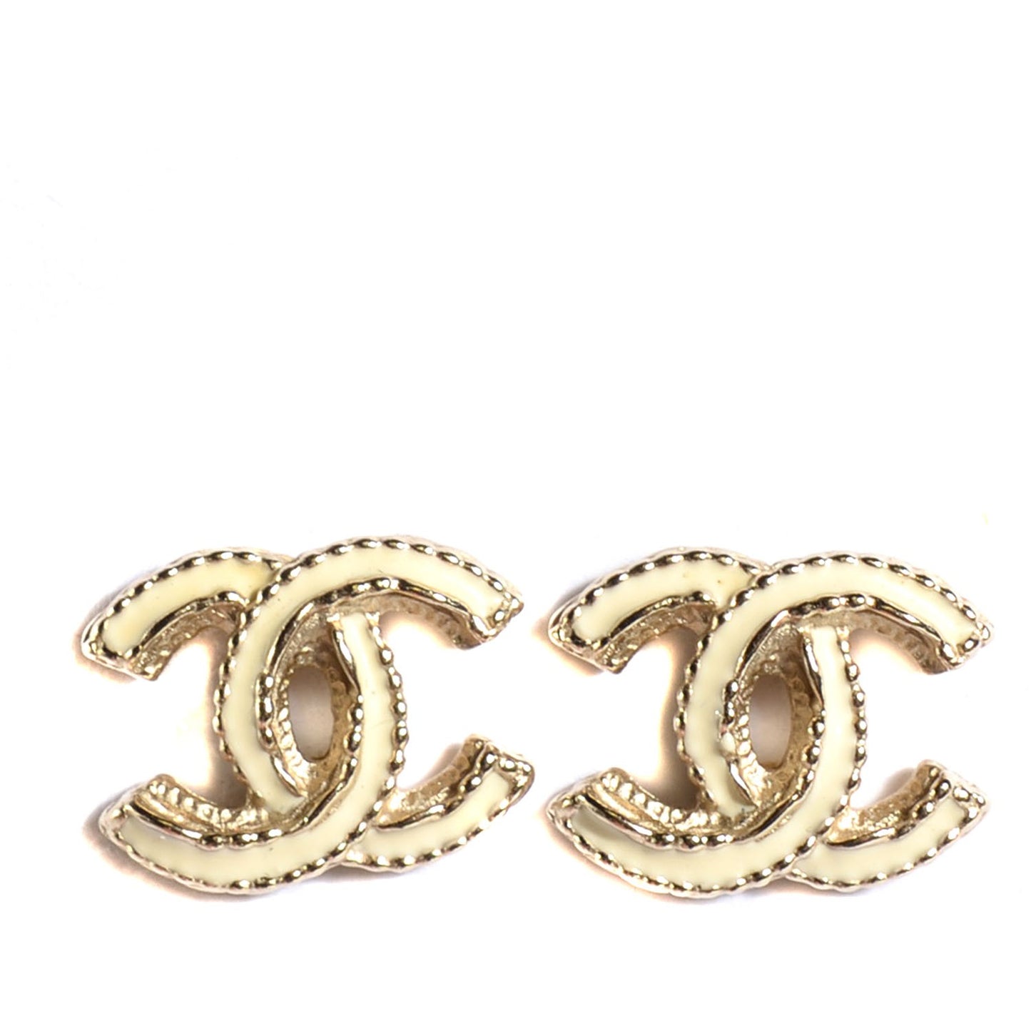 Enamel CC Earrings Gold