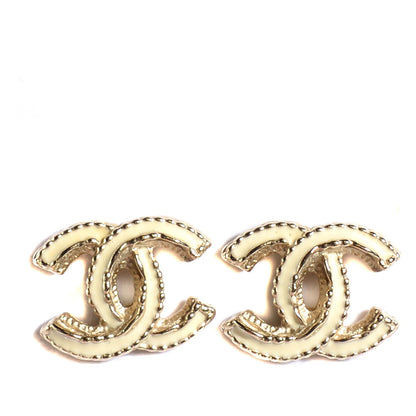 Chanel Enamel CC Earrings Gold 1 of 5