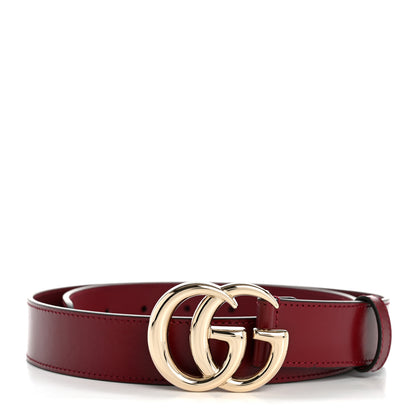 Gucci Plutone Calfskin Double G 30mm Belt 80 32 Rosso Ancora 1 of 6