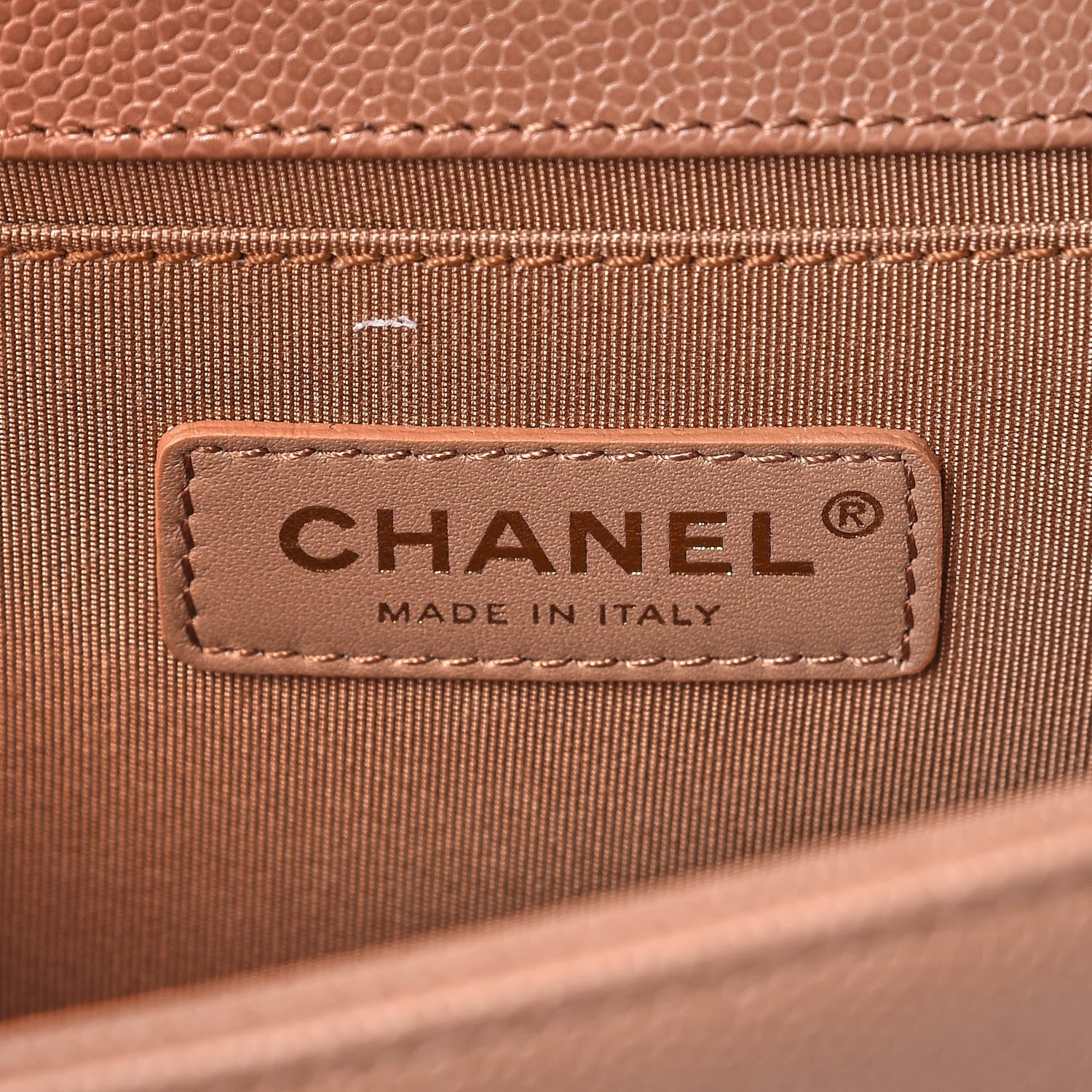 Chanel Caviar Chevron Quilted Medium Boy Flap Dark Beige 6 of 8