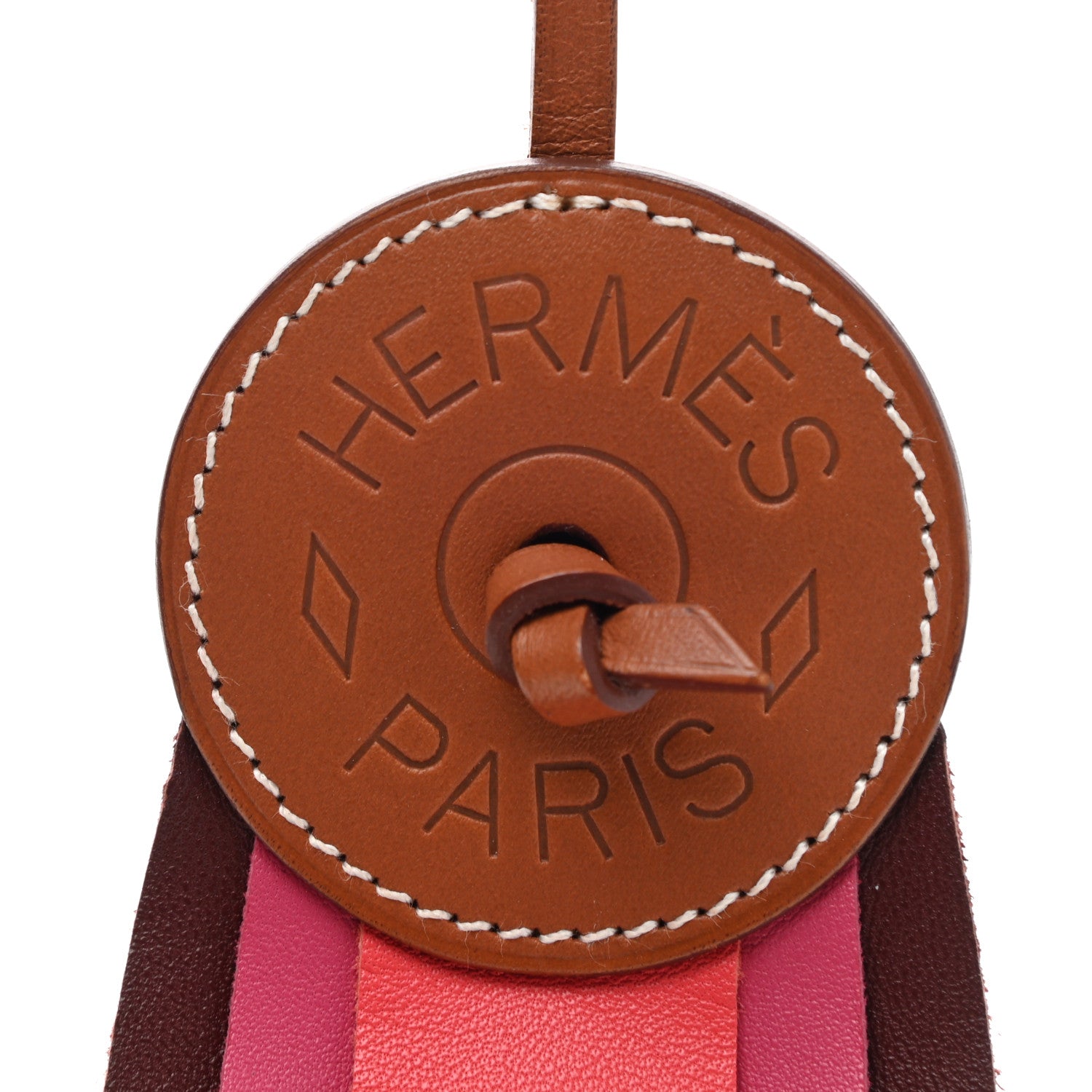 Hermes Vache Hunter Milo Lambskin Paddock Flot Bag Charm Rose Shocking Rouge H Rose Jaipur 3 of 6