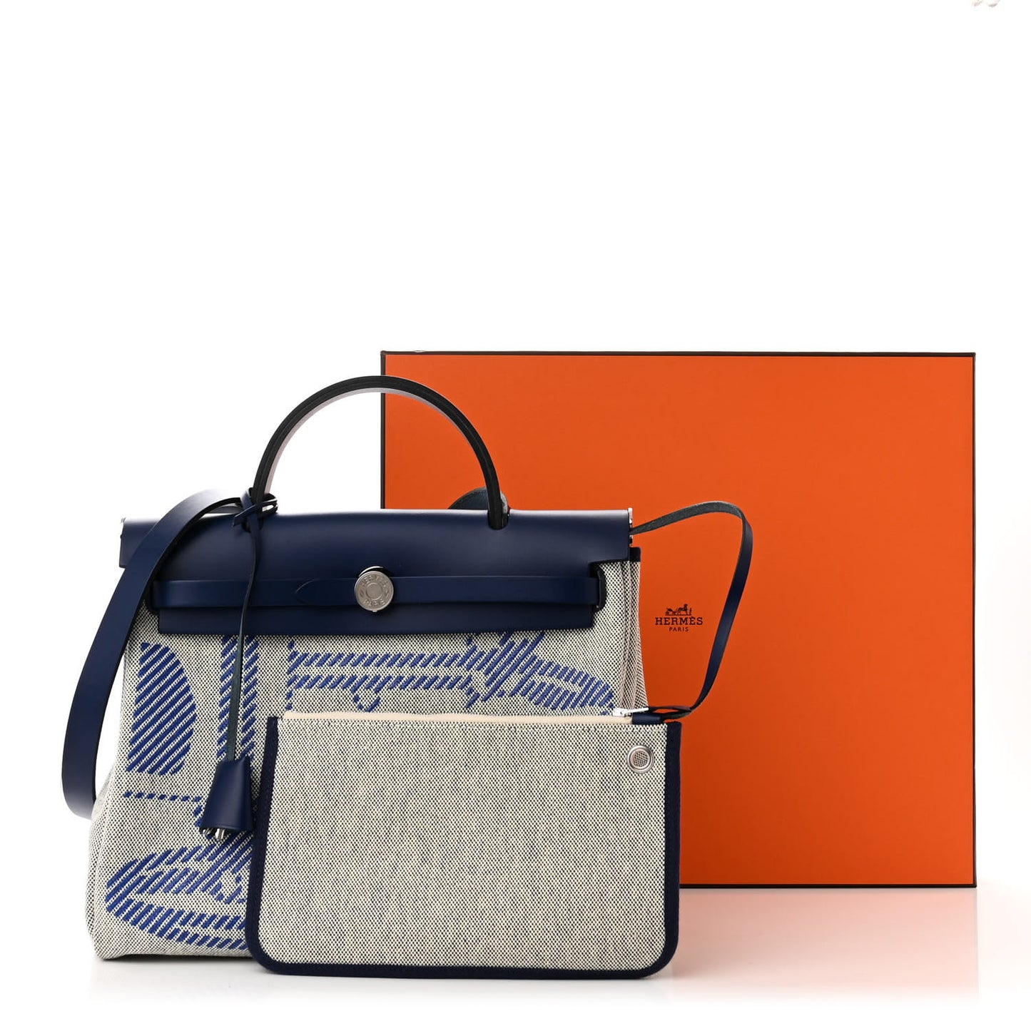Vache Hunter Toile H Brides de Gala Herbag Zip Retourne 31 PM Bleu De France Ecru Black