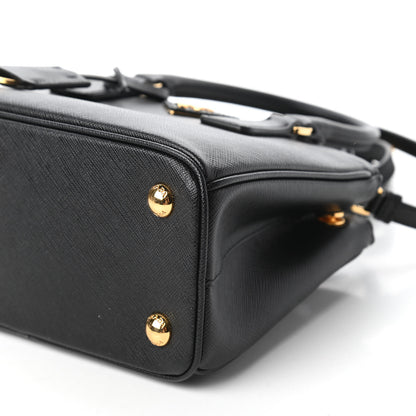 Prada Saffiano Lux Mini Galleria Double Zip Tote Black 7 of 10