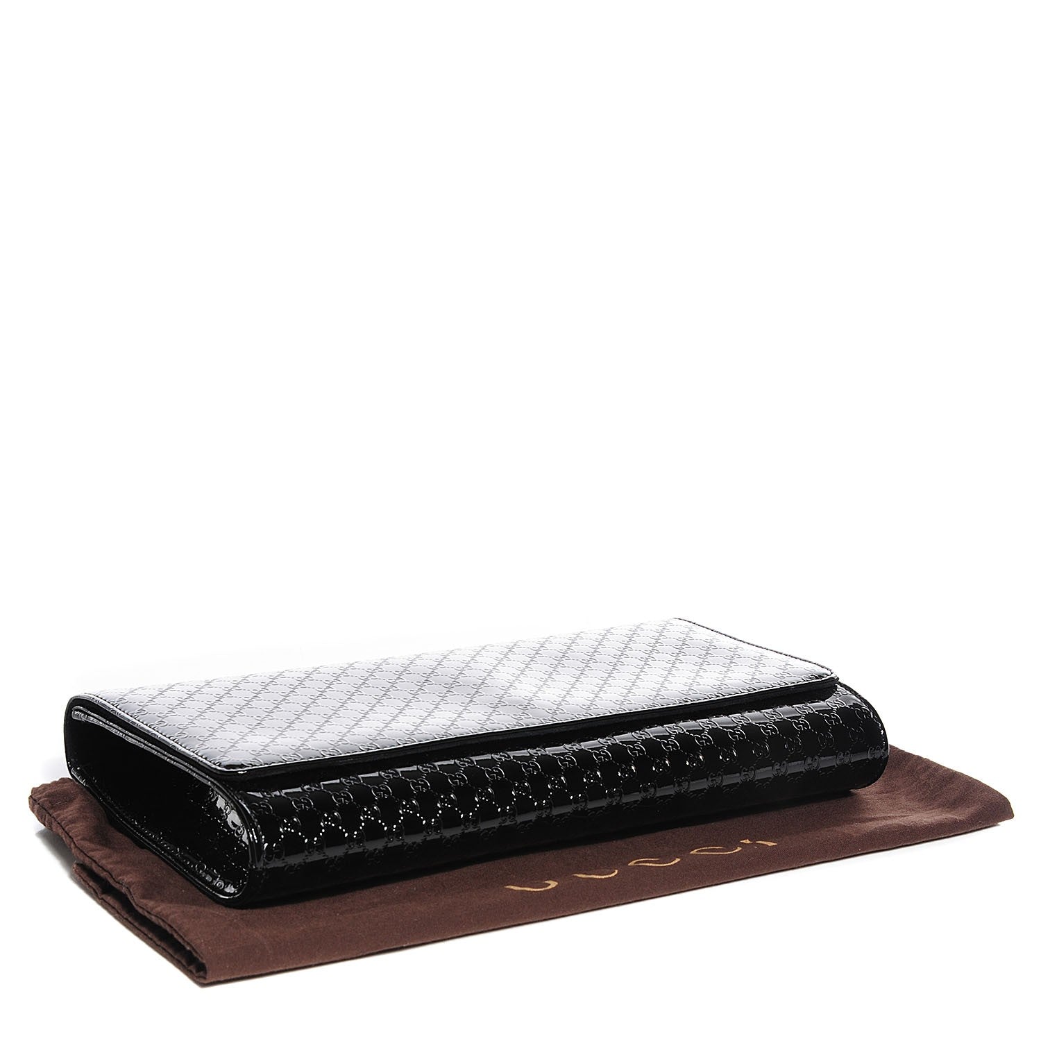 Gucci Patent Microguccissima Medium Broadway Evening Clutch Black 4 of 7