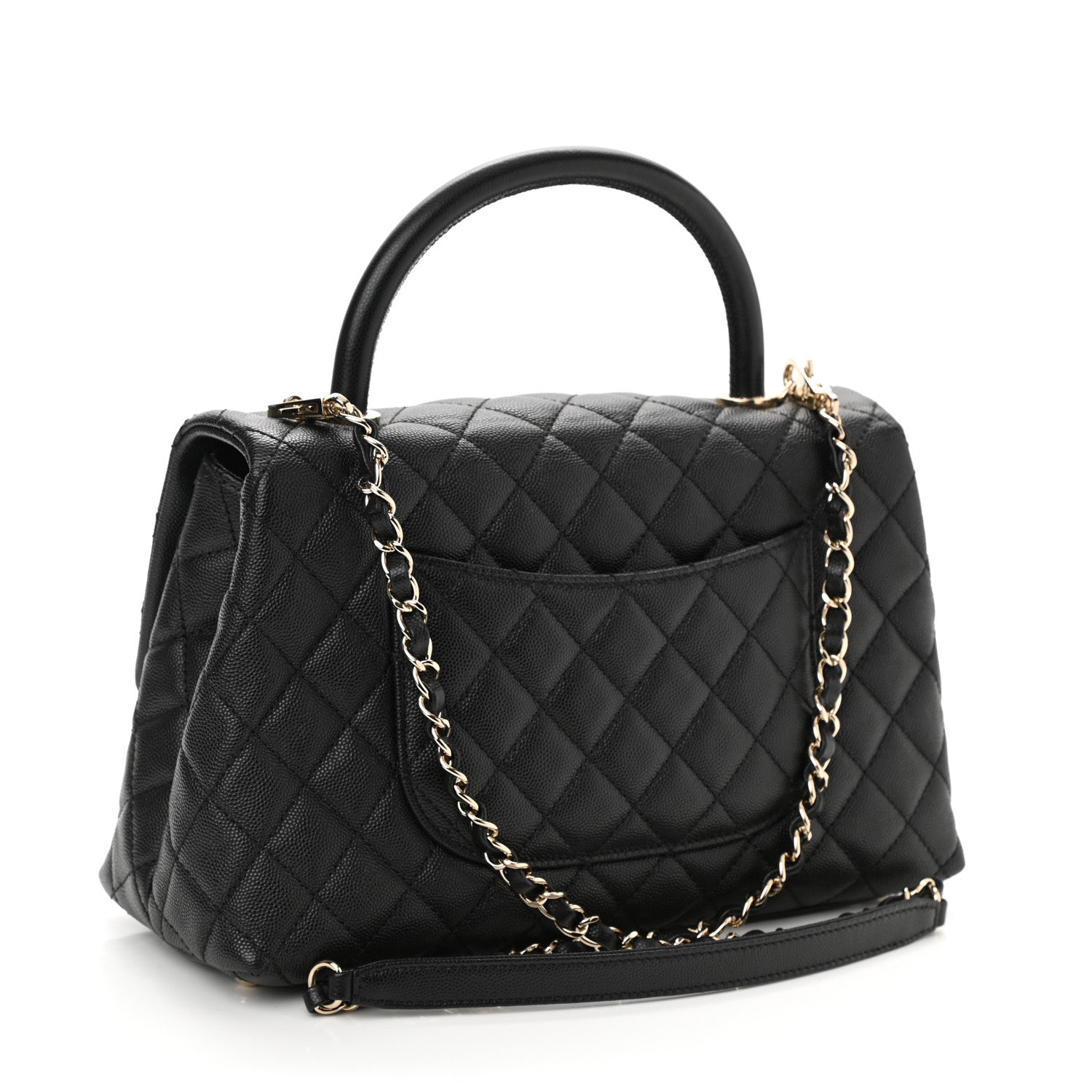 Chanel Caviar Quilted Small Coco Handle Flap Black 3 of 10