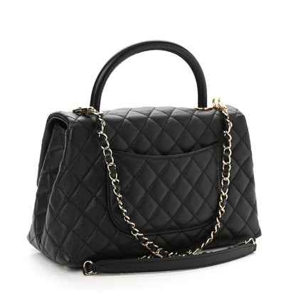 Chanel Caviar Quilted Small Coco Handle Flap Black 3 of 10
