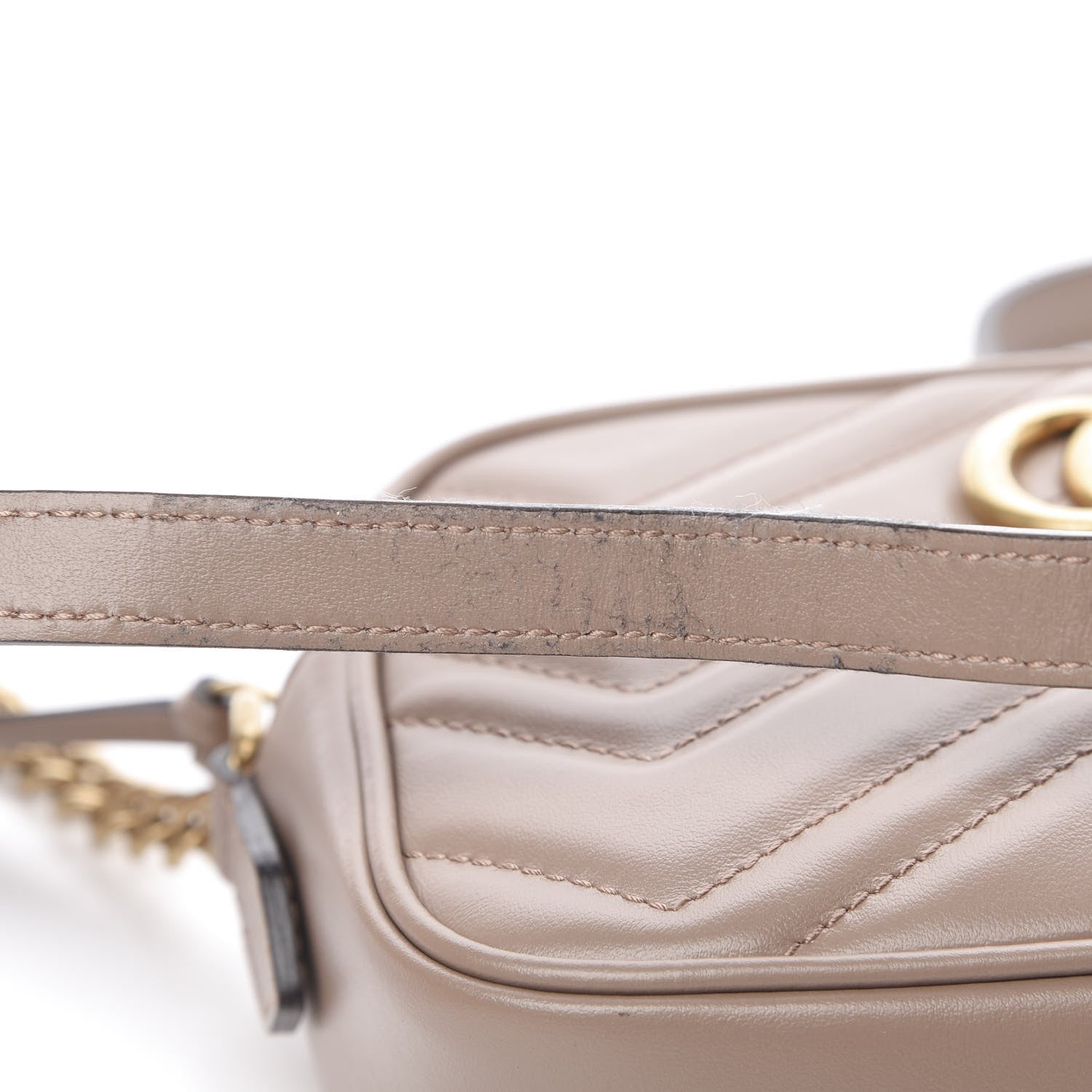 Gucci Calfskin Matelasse Mini GG Marmont Chain Shoulder Bag Porcelain Rose 13 of 15
