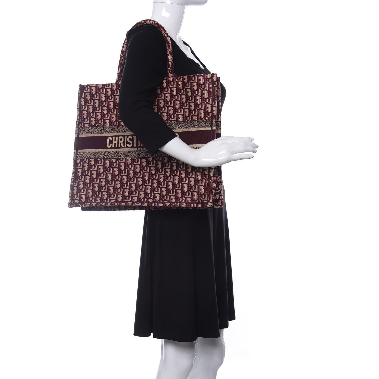 Christian Dior Oblique Large Book Tote Burgundy Multicolor 2 of 11